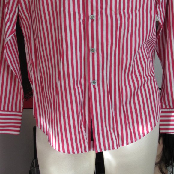 Robert Graham X Red White Stripes Contrasting Cuffs Collar Men's Shirt Sz L Read - Picture 5 of 15